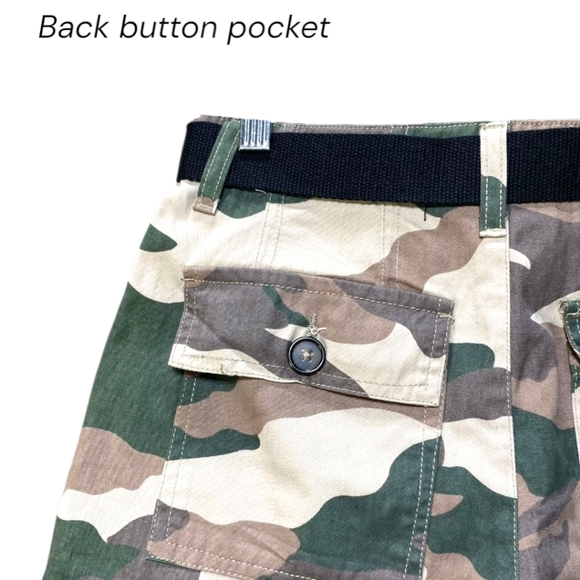 FOREVER21 Women's Belted High Rise Military Camouflage Shorts Size M - Picture 6 of 11